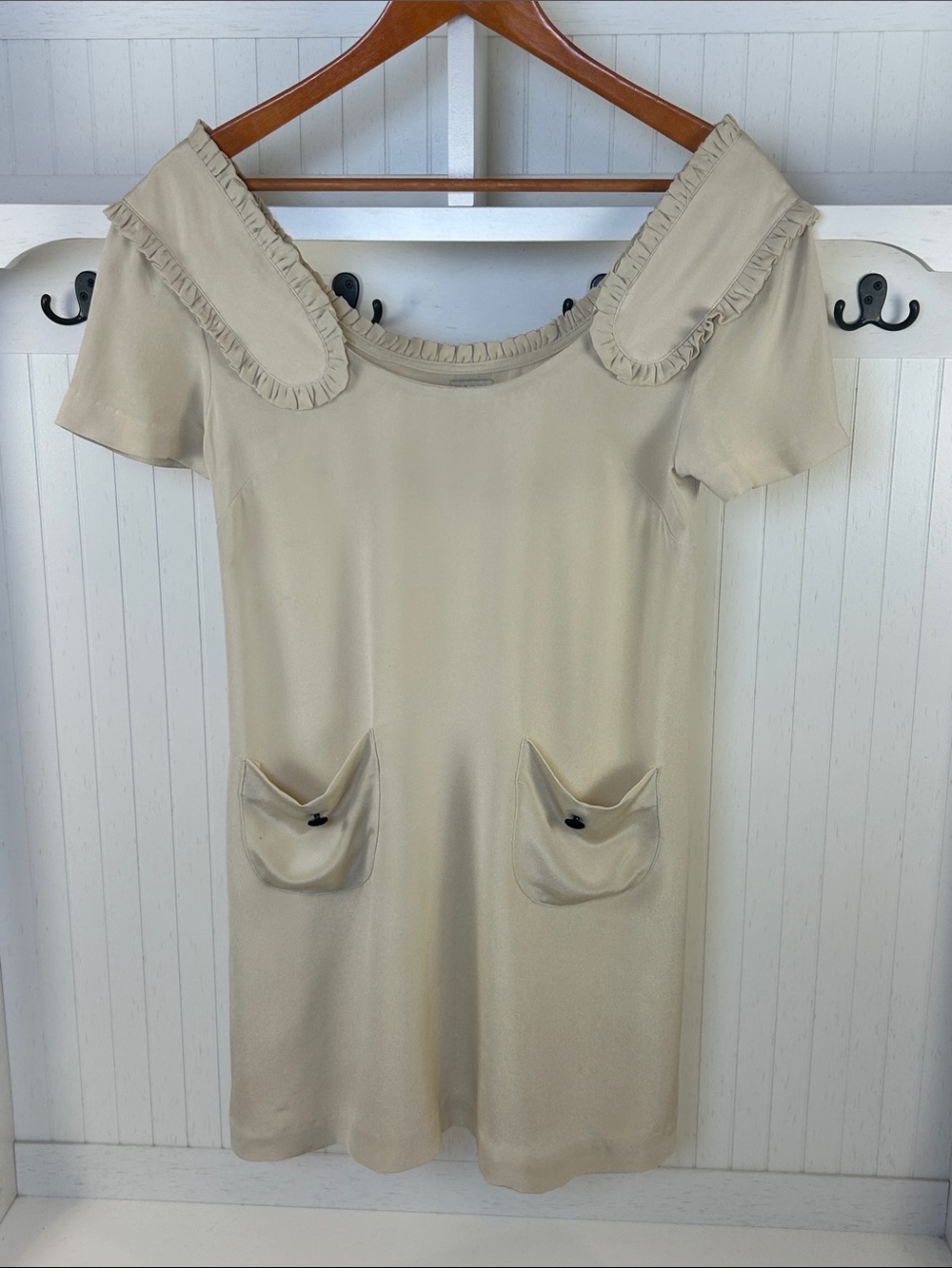 Vintage Wayne 100% Silk Ruffle Blouse Made USA